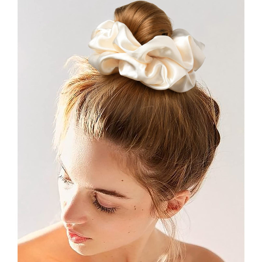 CEELGON oversized scrunchie in bun style lifestyle image for polished everyday look