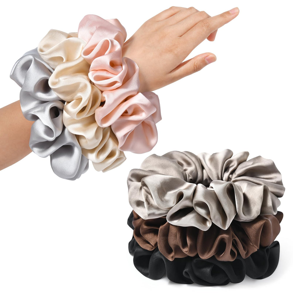 CEELGON front packaging showing six elegant satin scrunchies, perfect for gifting