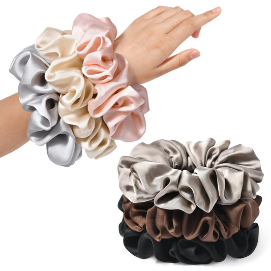 CEELGON front packaging showing six elegant satin scrunchies, perfect for gifting