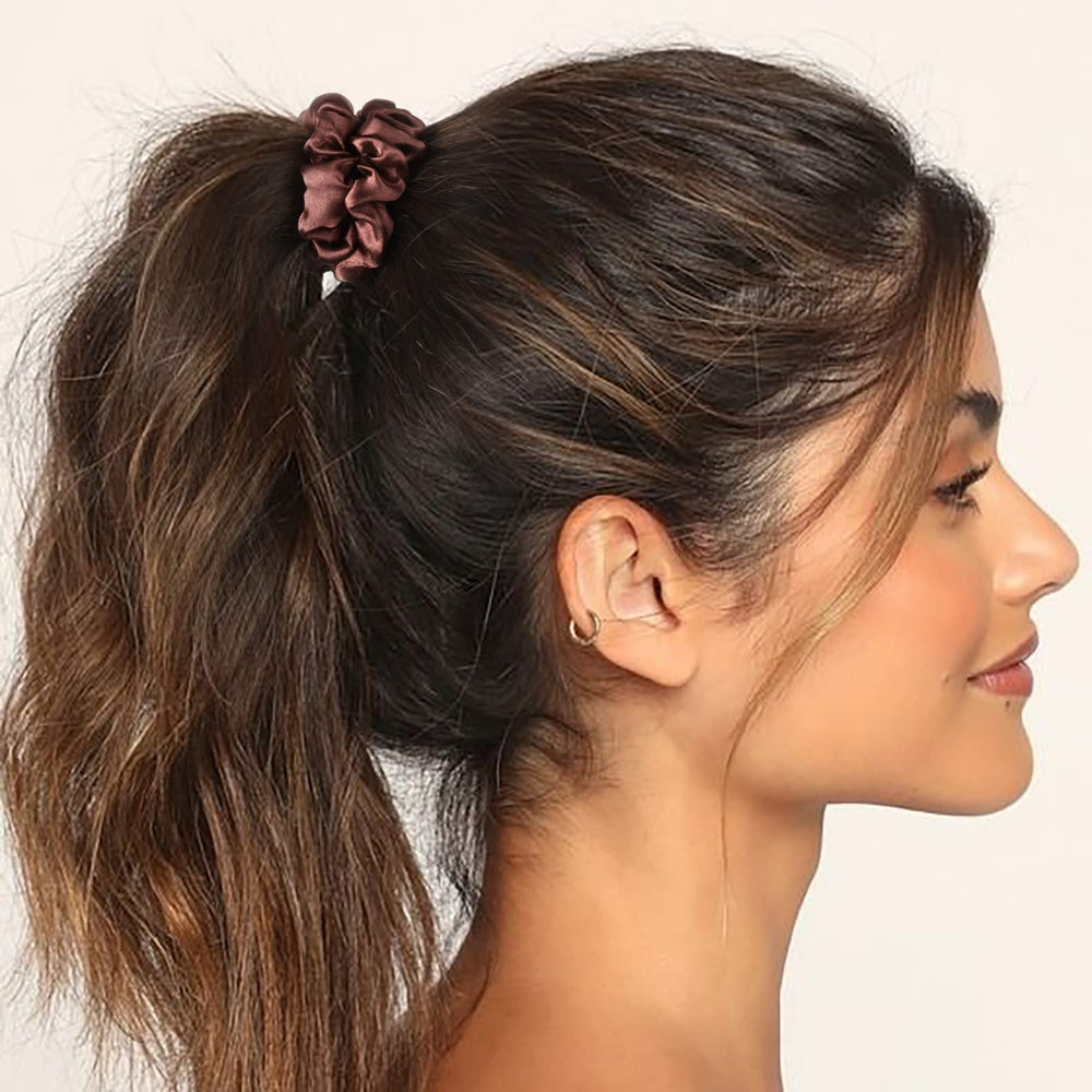 CEELGON scrunchie holding an elegant updo showing crease-free styling benefit