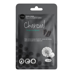 Celavi charcoal mask black sheet detail demonstrating oil-control benefit