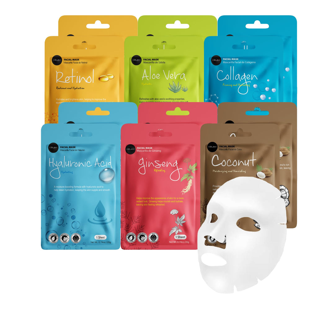 Celavi front packaging showing 12-sheet assortment and benefits