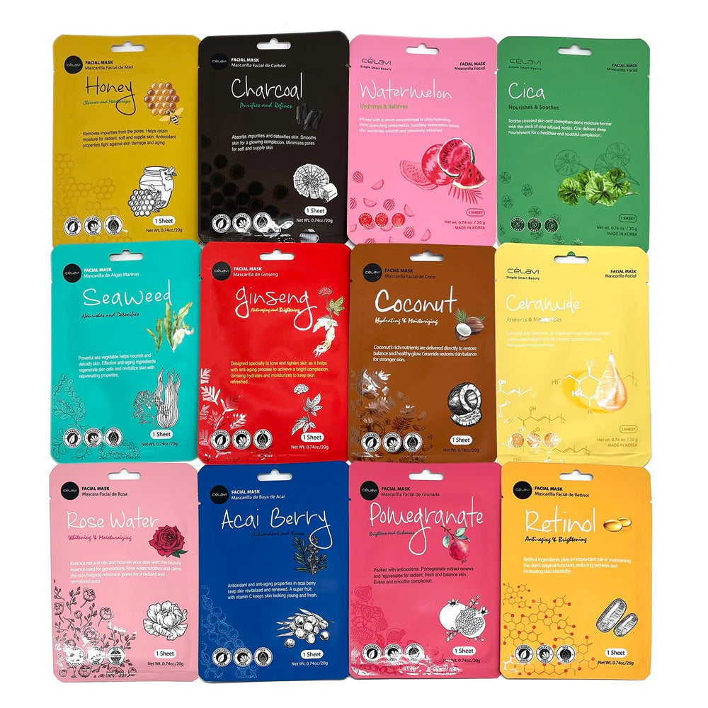 Celavi front packaging showing 12-pack set and clear ingredient labels for easy selection