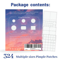 CELECARE patches laid out by size demonstrating selection and coverage benefit