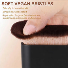 CeleCily mitt and brush in hand scale showing easy grip and control