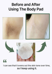 celimax pad smoothing knee area, reduces roughness and evens texture benefit