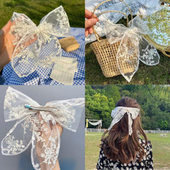 CELLIFEZY bow used in half-up hairstyle, adds volume benefit