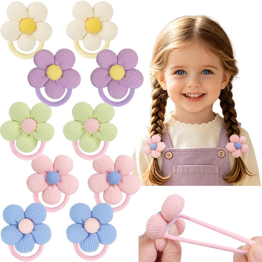 CÉLLOT front packaging showing 10 flower hair ties and color assortment for convenience