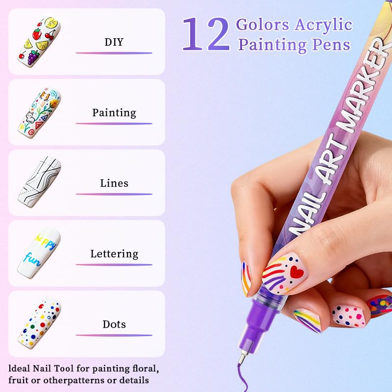 CEMENRETE fine tip closeup delivering precise lines for crisp nail designs