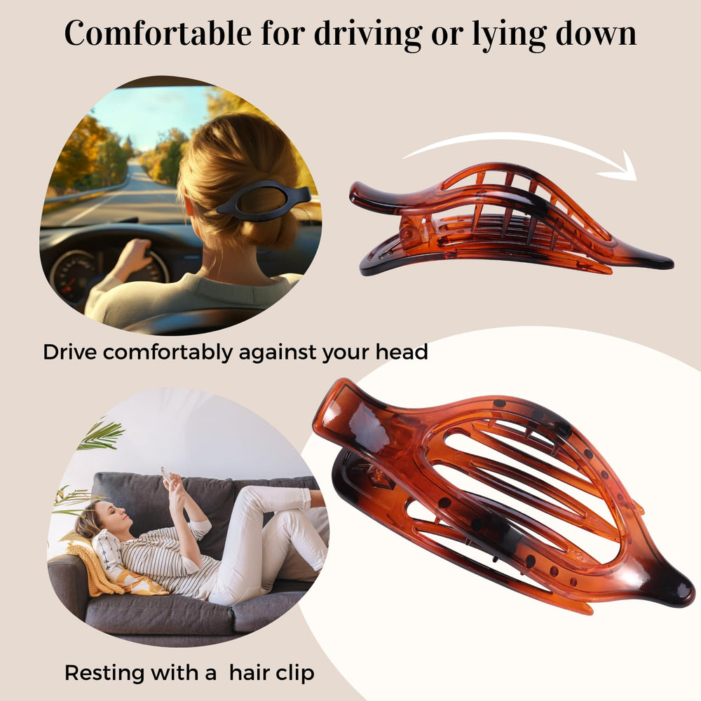CENTSTAR clip holding half-up hairstyle, discreet hold for everyday styling