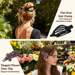 CENTSTAR flower hair pins arranged top down showing sculpted shapes and color set