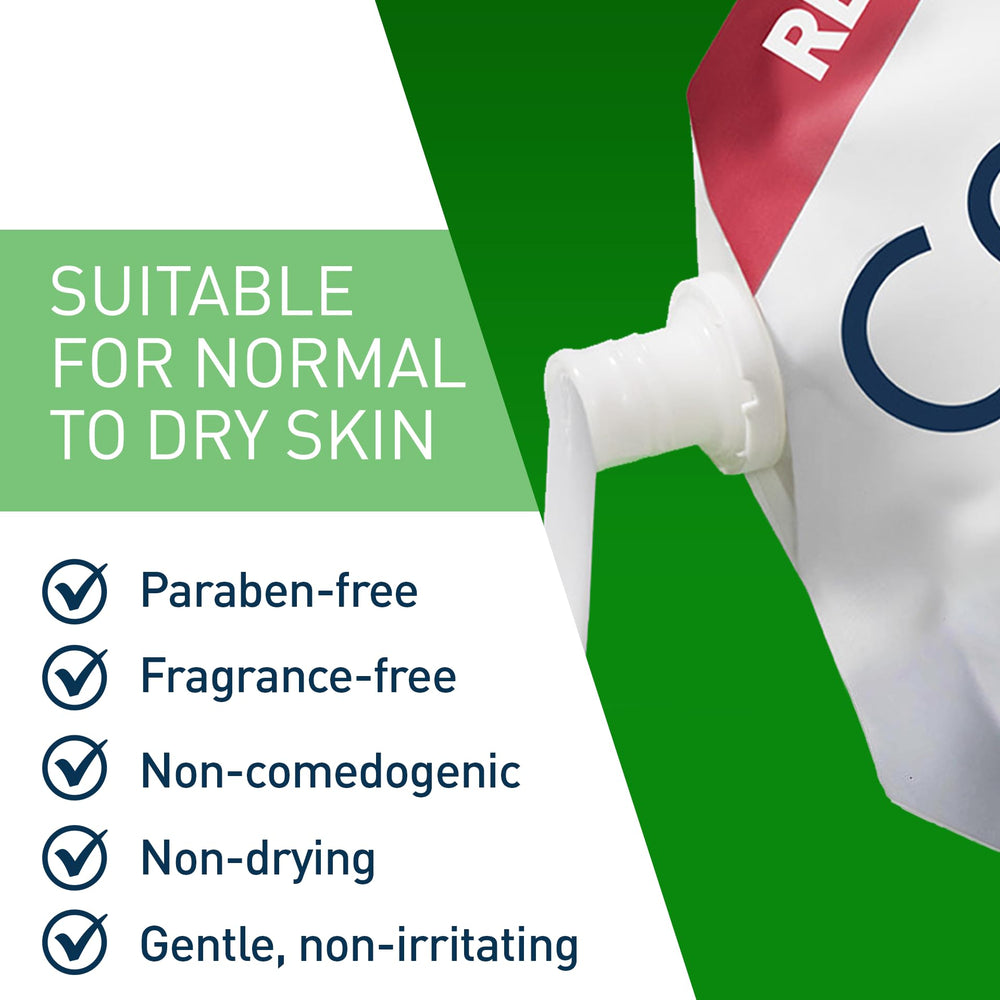 CeraVe cleanser dispensed from a pump demonstrating easy use