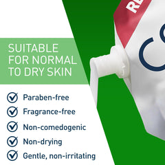 CeraVe cleanser dispensed from a pump demonstrating easy use