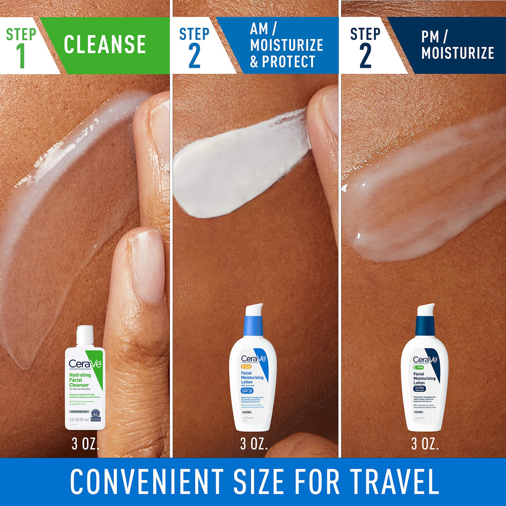 CeraVe hydrating cleanser pump close-up showing creamy texture and gentle cleanse benefit