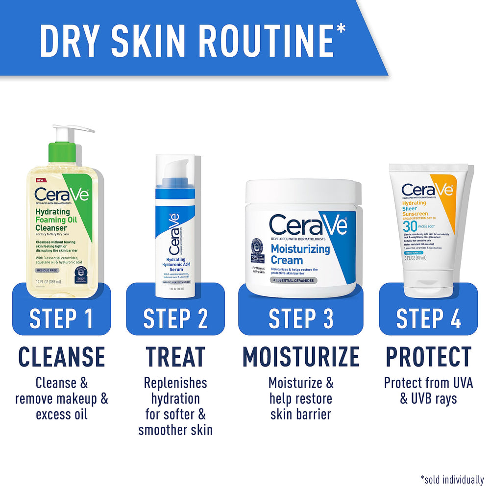 CeraVe bottle next to hands to show 8 fl oz scale and convenient size