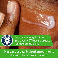 CeraVe balm texture close-up melting on fingertip for easy makeup removal