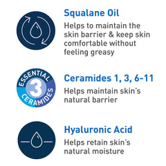 CeraVe close-up label showing ingredients like ceramides and squalane