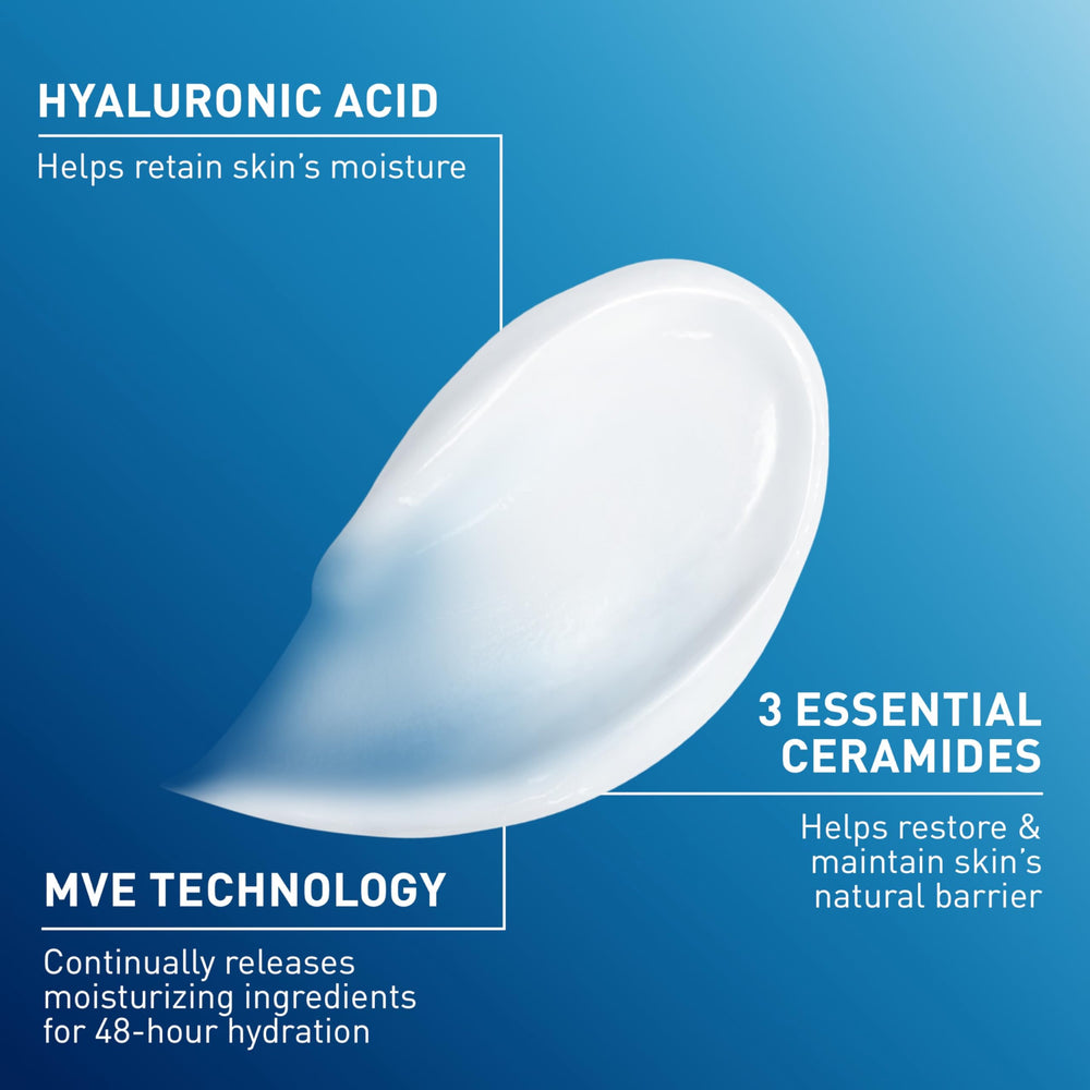 CeraVe cream swatch on skin illustrating smooth spreadability and hydration