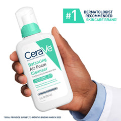 CeraVe foam on hand demonstrating soft application and easy spreadability benefit