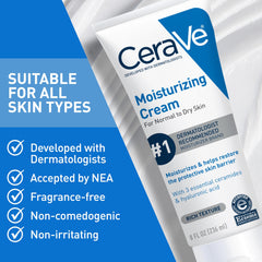 Applying CeraVe to hands showing immediate hydration and barrier support