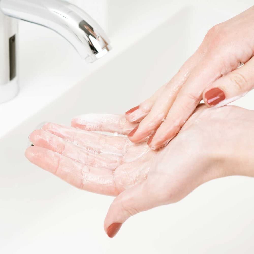 Lather in hand using CeraVe bar demonstrating gentle, hydrating foam