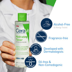 CeraVe bottle in hand to show size and easy daily use benefits