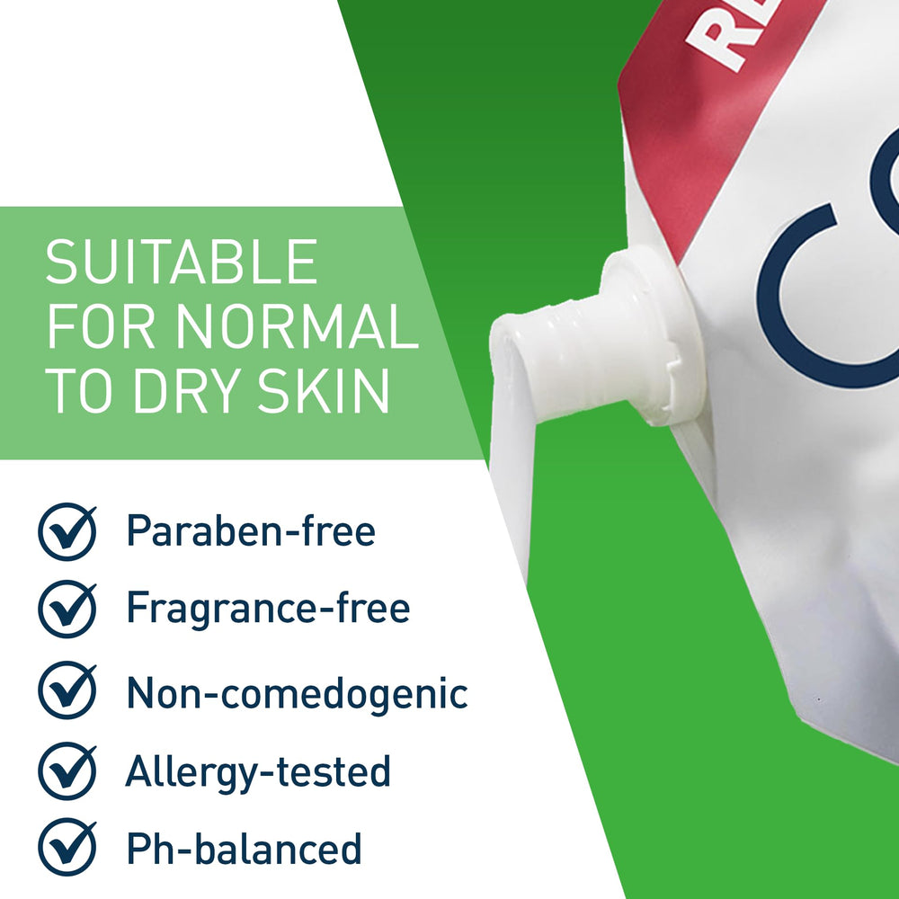 CeraVe ingredients visual with ceramides and hyaluronic acid highlighting hydration support