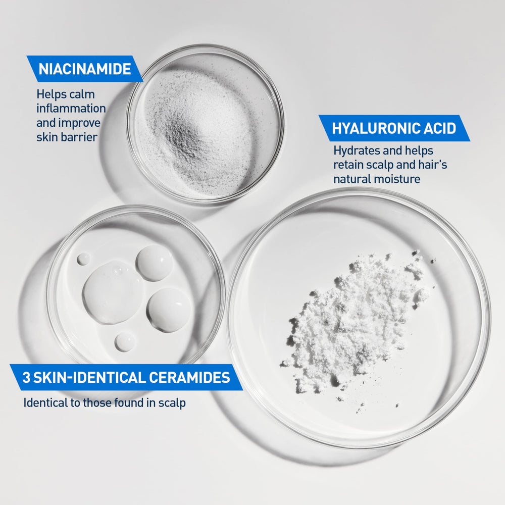 CeraVe ingredient label close-up listing ceramides and niacinamide, highlights barrier support