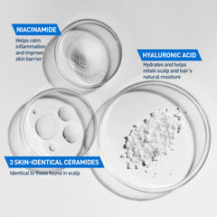 CeraVe ingredient label close-up listing ceramides and niacinamide, highlights barrier support
