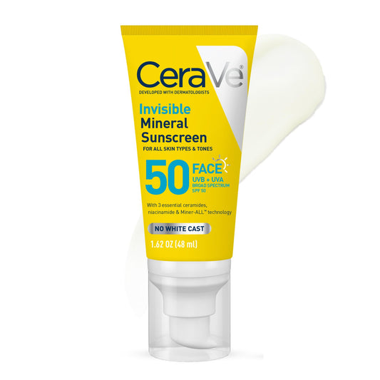 CeraVe front packaging displaying SPF 50 and travel size benefits
