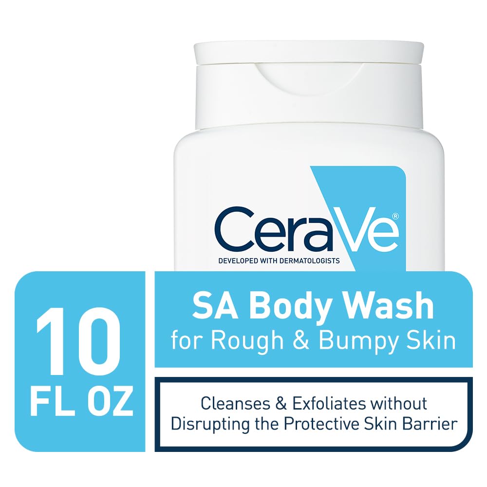 CeraVe body wash texture in palm highlighting gentle exfoliation and smooth feel