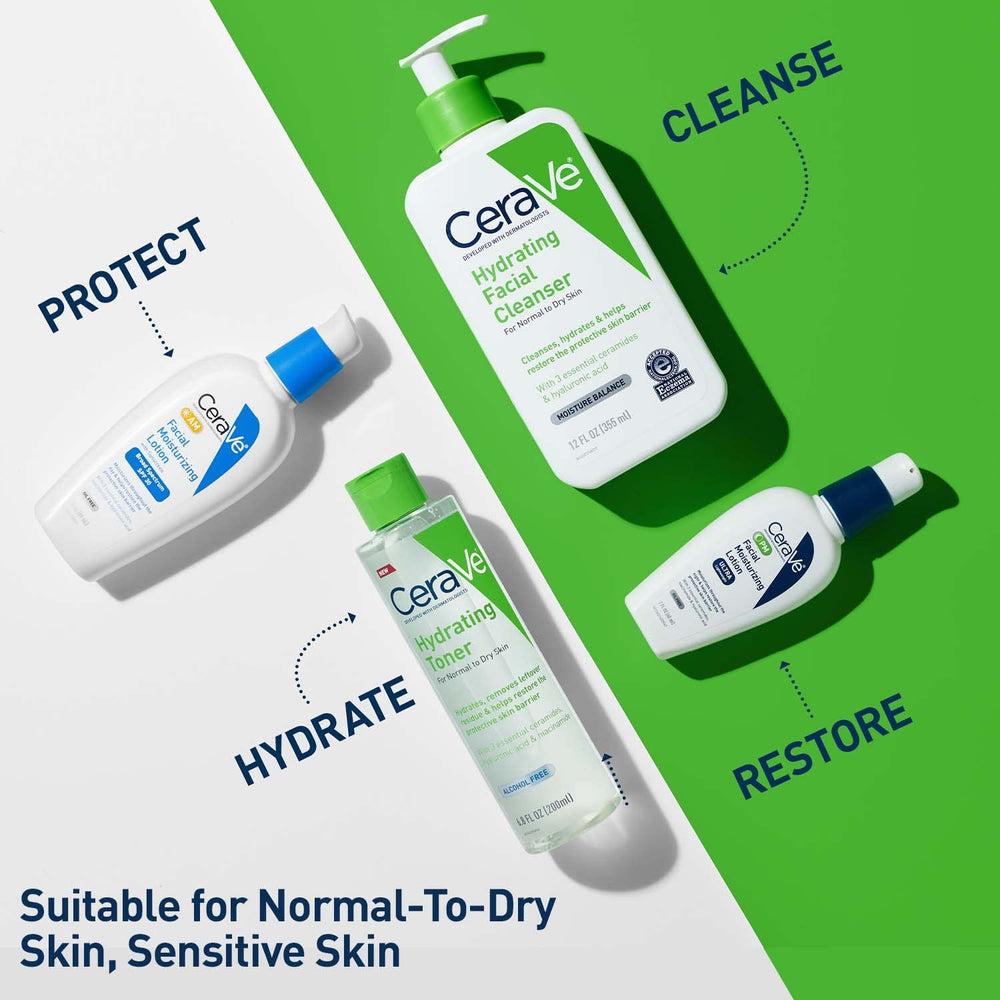 CeraVe toner on cotton pad removing residue and prepping skin benefits