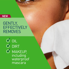 CeraVe wipe in hand demonstrating easy travel-friendly, waterless cleansing