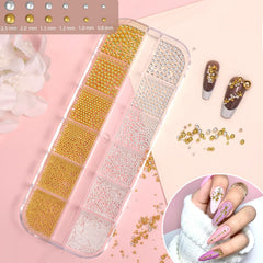 CESUSME sized bead arrangement displaying six diameter options for layered nail texture