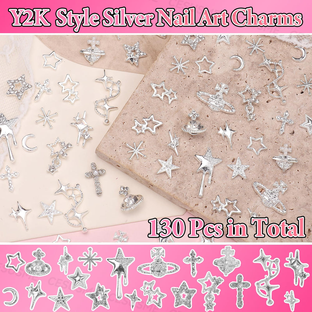CESUSME charms applied to manicure demonstrating easy placement and eye-catching finish