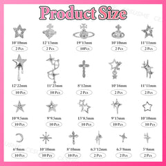 CESUSME close-up of star, moon and cross charms highlighting precise detail and shine