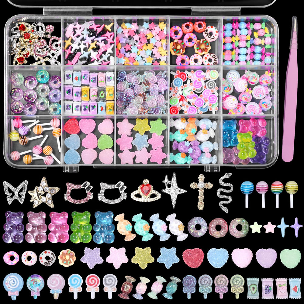 CESUSME front packaging view showing 15 mixed nail charms for easy gifting
