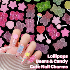 CESUSME nail charms in use on manicure showing playful 3D accents