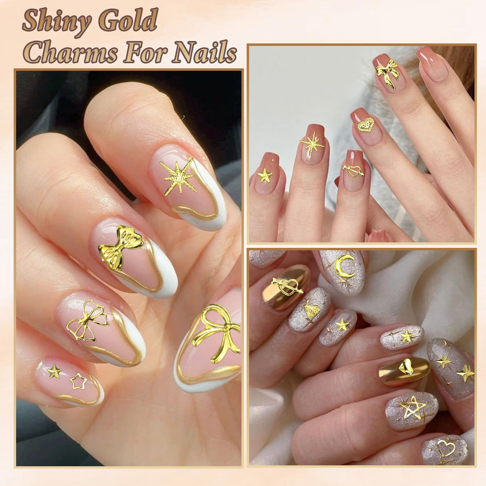CESUSME manicure studio lifestyle shot showing finished nails with elegant gold accents