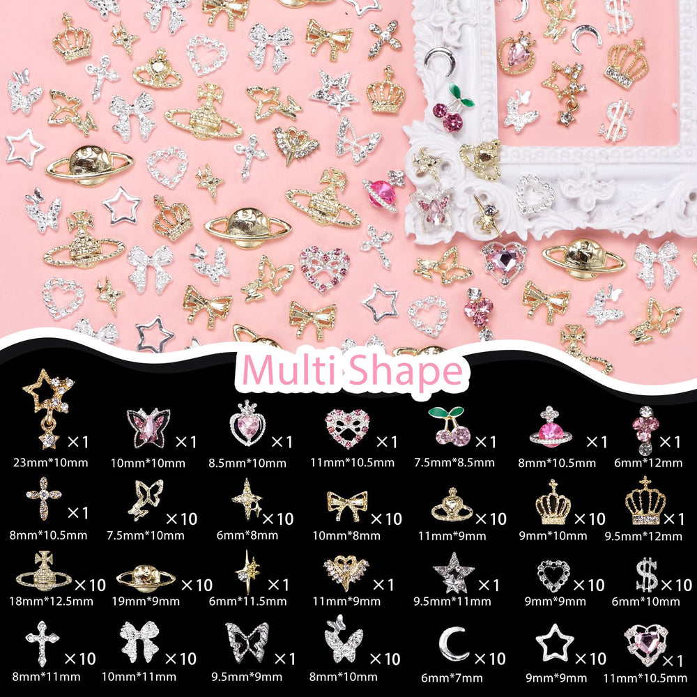 CESUSME assorted charm shapes displayed to inspire nail designs