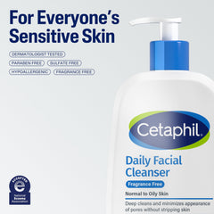 Cetaphil in a bathroom morning routine setting promoting balanced skin after cleansing