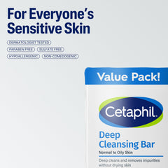 Cetaphil bar in shower scene demonstrating face and body use benefit