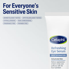Cetaphil serum next to coin showing 0.5 fl oz size and travel benefit