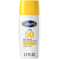 Cetaphil front packaging showing SPF 50 and sheer mineral benefits