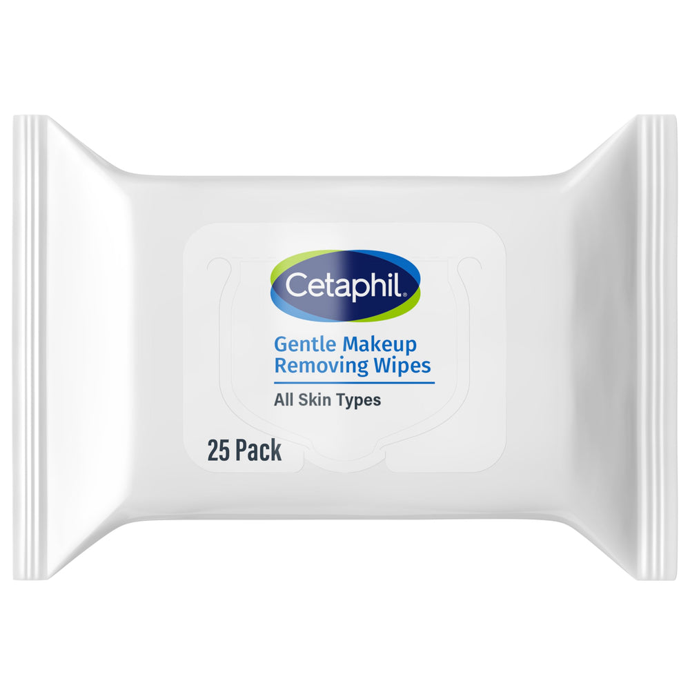 Cetaphil front packaging showing pouch that protects wipes and aids portability