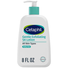 Cetaphil front pump bottle showing product and easy dispensing benefit