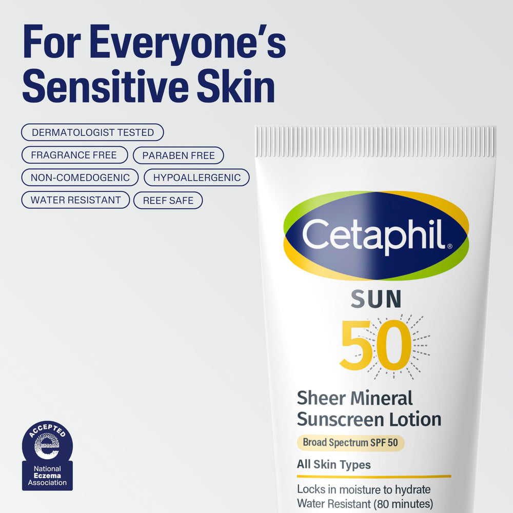 Close-up of Cetaphil ingredient label highlighting zinc oxide and titanium dioxide filters