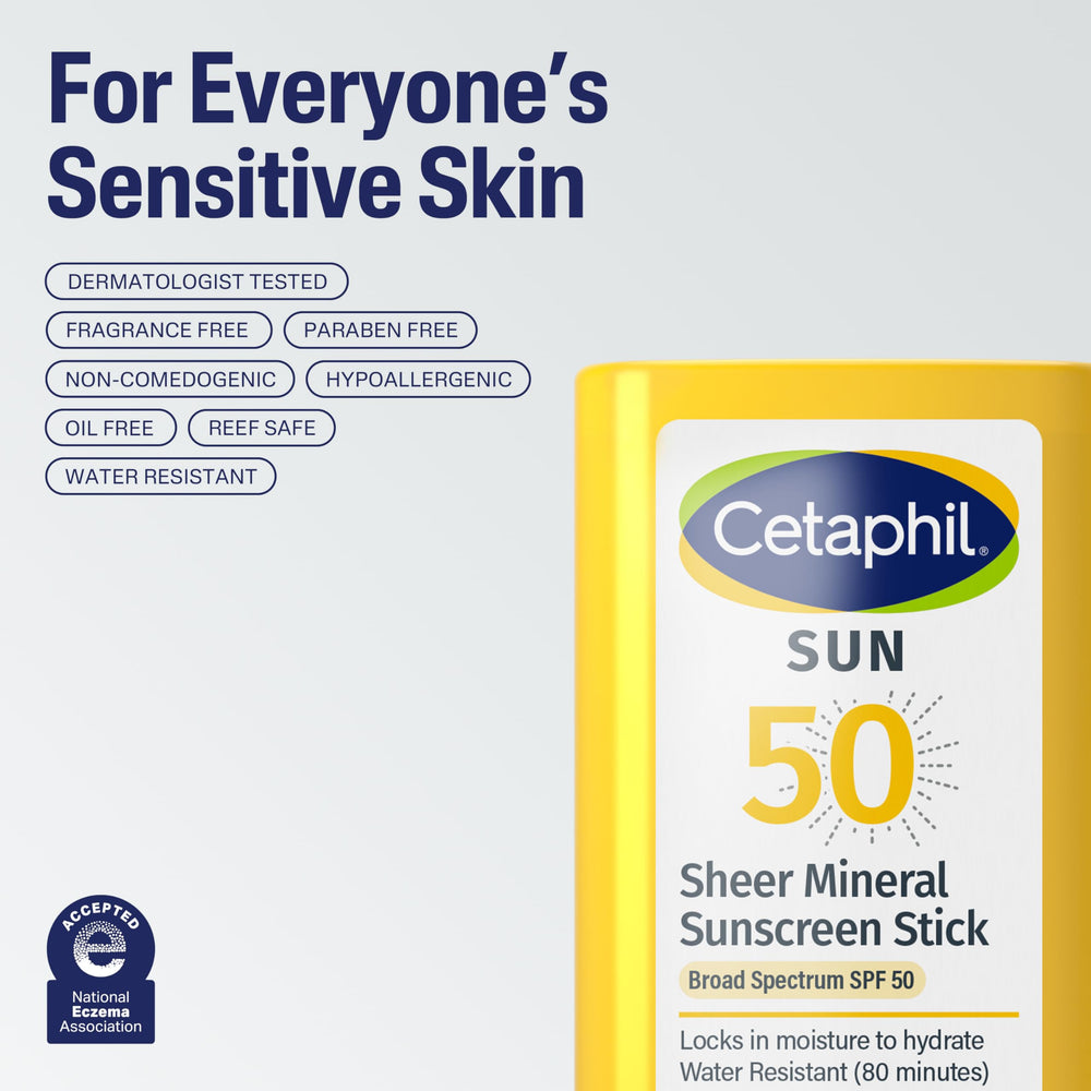 Label close-up on Cetaphil showing zinc oxide and vitamin E, soothing hydration benefit