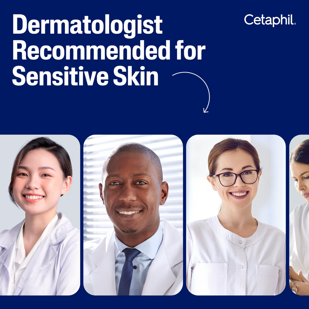 Cetaphil moisturizer on bathroom counter implying daily skincare routine benefit