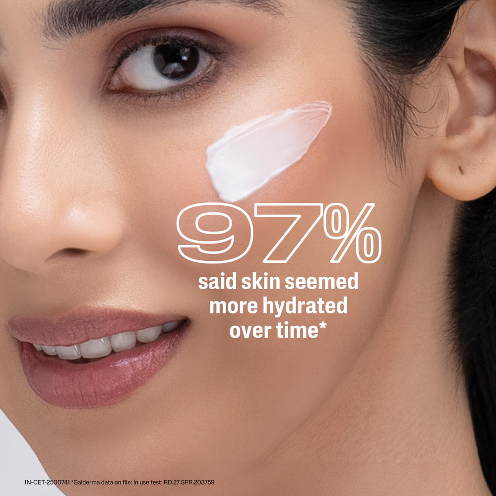 Cetaphil on bathroom shelf in lifestyle scene promoting daily skincare routine